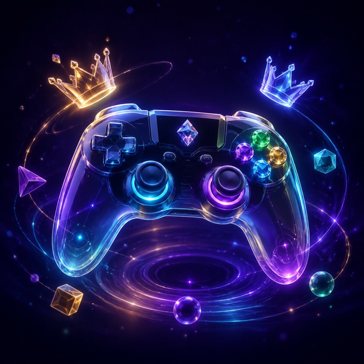 A glowing game controller